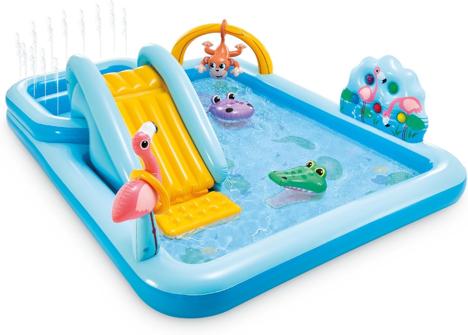 Inflatable Jungle Adventure Kiddie Pool Water Slide Splash Pad for Toddlers gallery