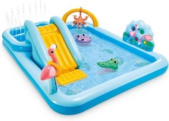 Inflatable Jungle Adventure Kiddie Pool Water Slide Splash Pad for Toddlers