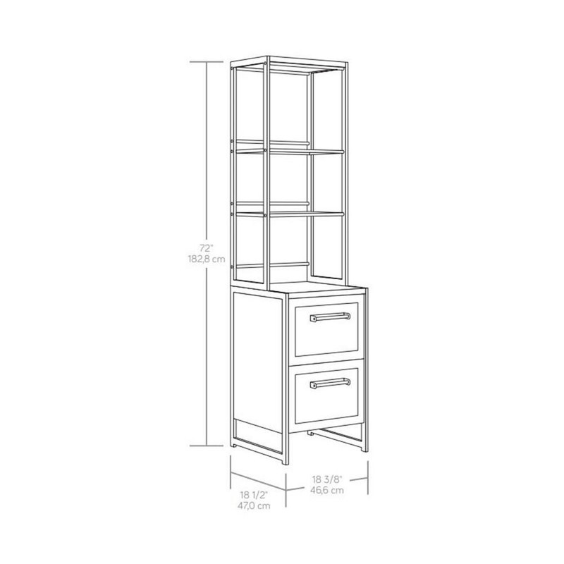 Pemberly Row Contemporary Engineered Wood/Metal File Tower in Barrel Oak gallery