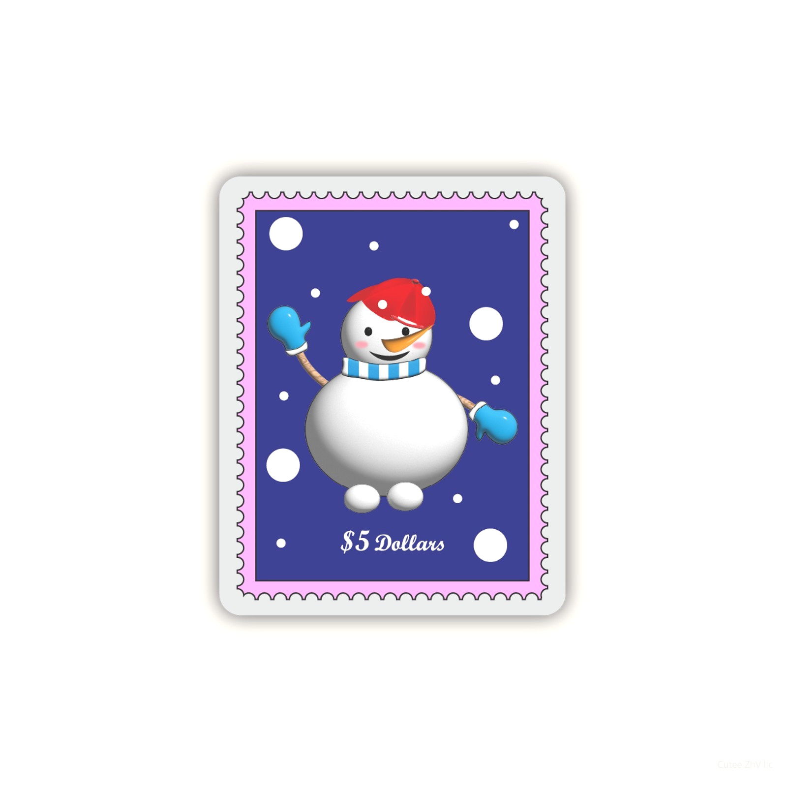 Snowman Vinyl Sticker Cute Winter Cartoon Stamp shape Waterproof Decal Laptop gallery