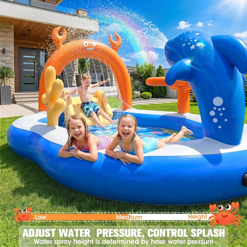 Large Inflatable Play Center for Kids - Toddler Pool with Water Slide & Sprinkle gallery