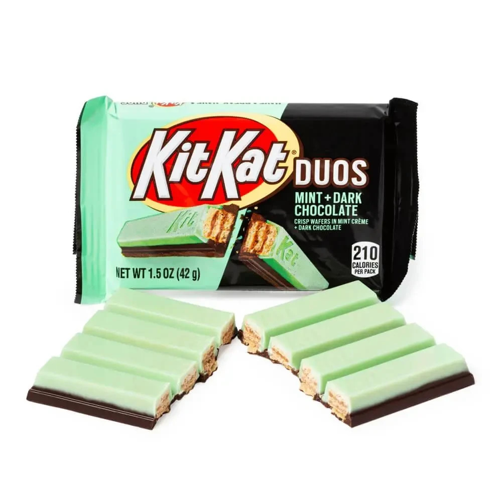 Full Box 24x Packs Kit Kat Duos Mint + Dark Crispy Wafers Dark Chocolate | 1.5oz gallery