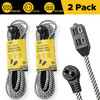 CRST Braided 12 ft Extension Cord with 3-Outlet Flat Plug Extension Power Cord gallery