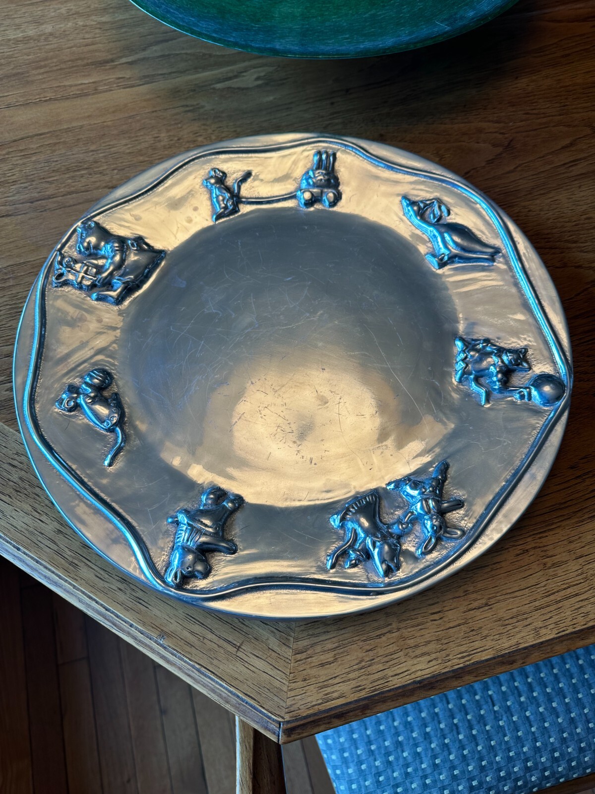 MARIPOSA Large 15 1/2" Aluminum Serving Platter/Cake Plate Birthday Themed Cute gallery