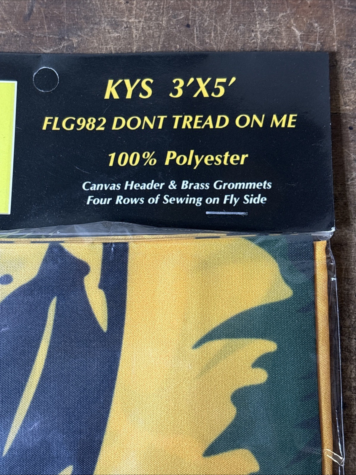 NEW - DON'T TREAD ON ME FLAG 3x5FT YELLOW Canvas Header & Brass Grommets gallery