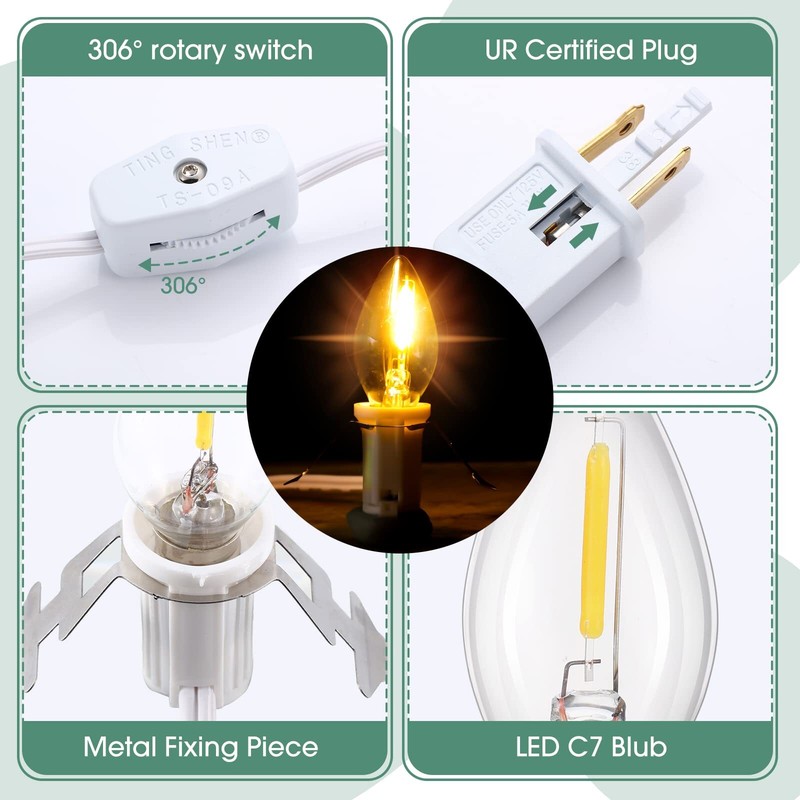 Accessory Cord Kit – 24-Pack 6 Ft LED Light Bulb Warm Light Cord Set White gallery