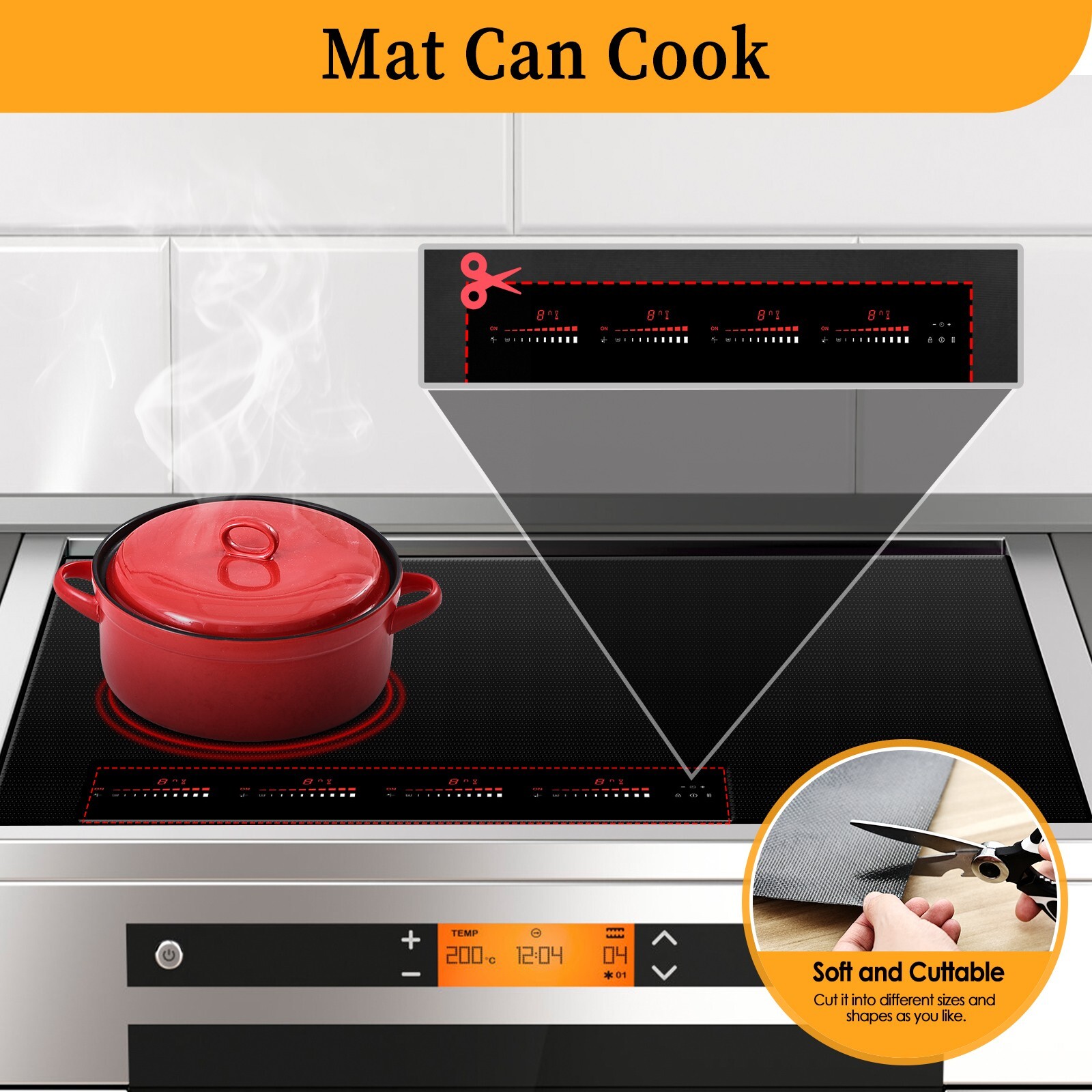 KitchenRaku Induction Cooktop Protector Mat 20.4x30.7 IN, Stove Cooktop Cover gallery