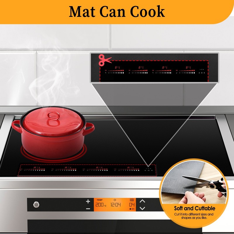KitchenRaku Induction Cooktop Protector Mat 20.4x30.7 IN, Stove Cooktop Cover gallery