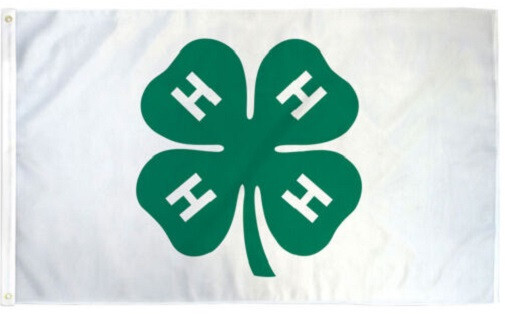 3X5 4H 4-H WHITE 5X3 SPUN POLYSTER FLAG BANNER W/ GROMMETS gallery