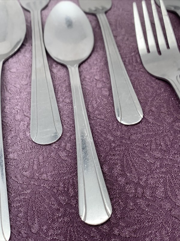 9 Pieces FORK SPOON Wallace Silver Brandware Stainless Outlined China gallery
