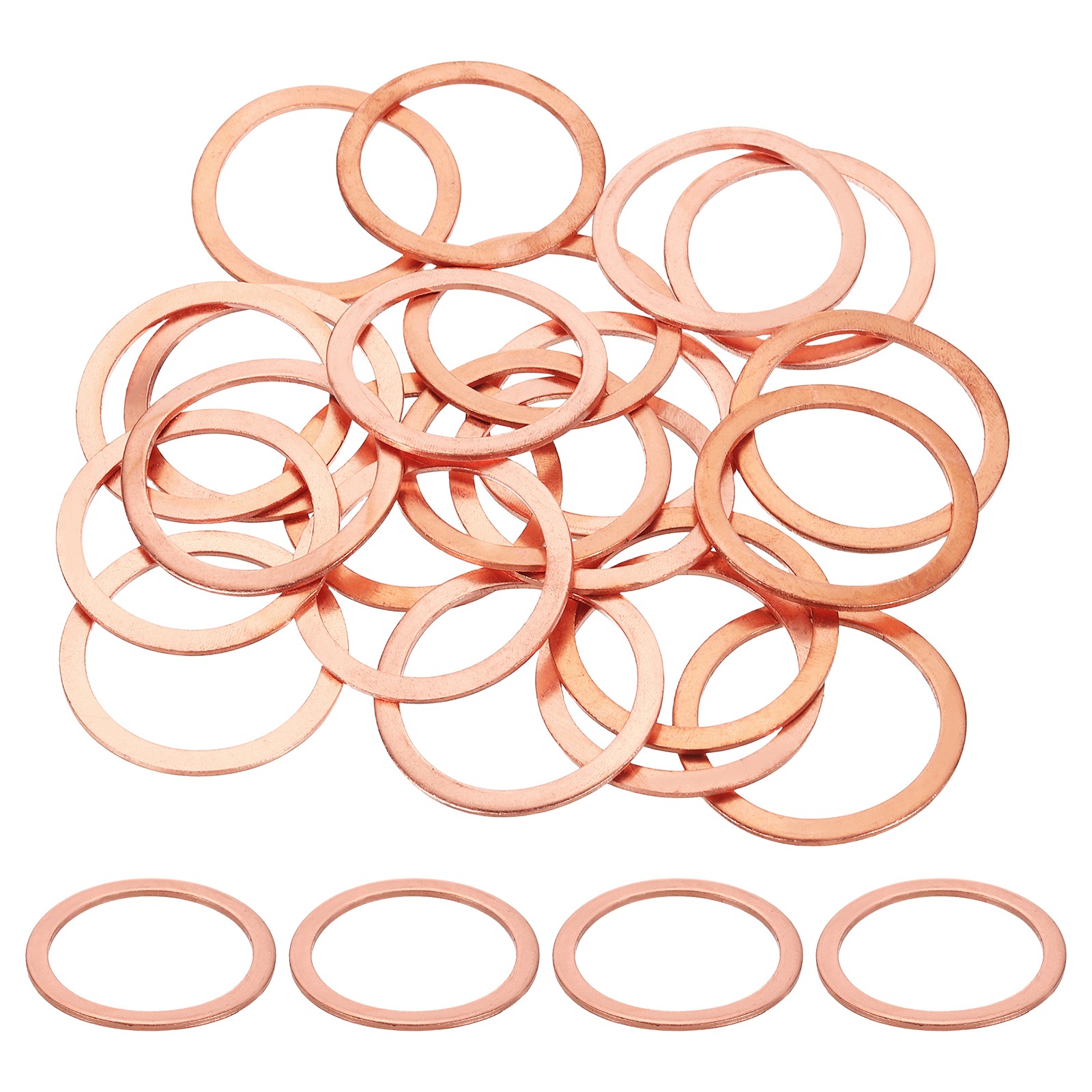 75pcs M34 copper washers for gaskets, ID34 OD41 sp1.5mm gallery