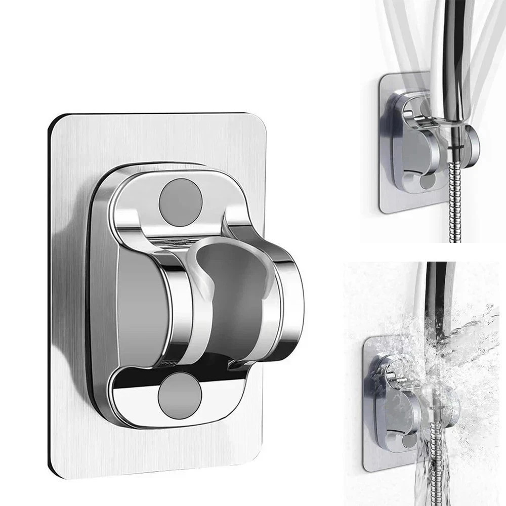 Self-adhesive Handheld Shower Head Holder Adjustable Wall Mount Shower Bracket* gallery