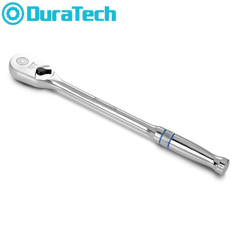 DURATECH Extra Long Handle 1/4-Inch Drive Ratchet, 90-Tooth with 8" Handle gallery