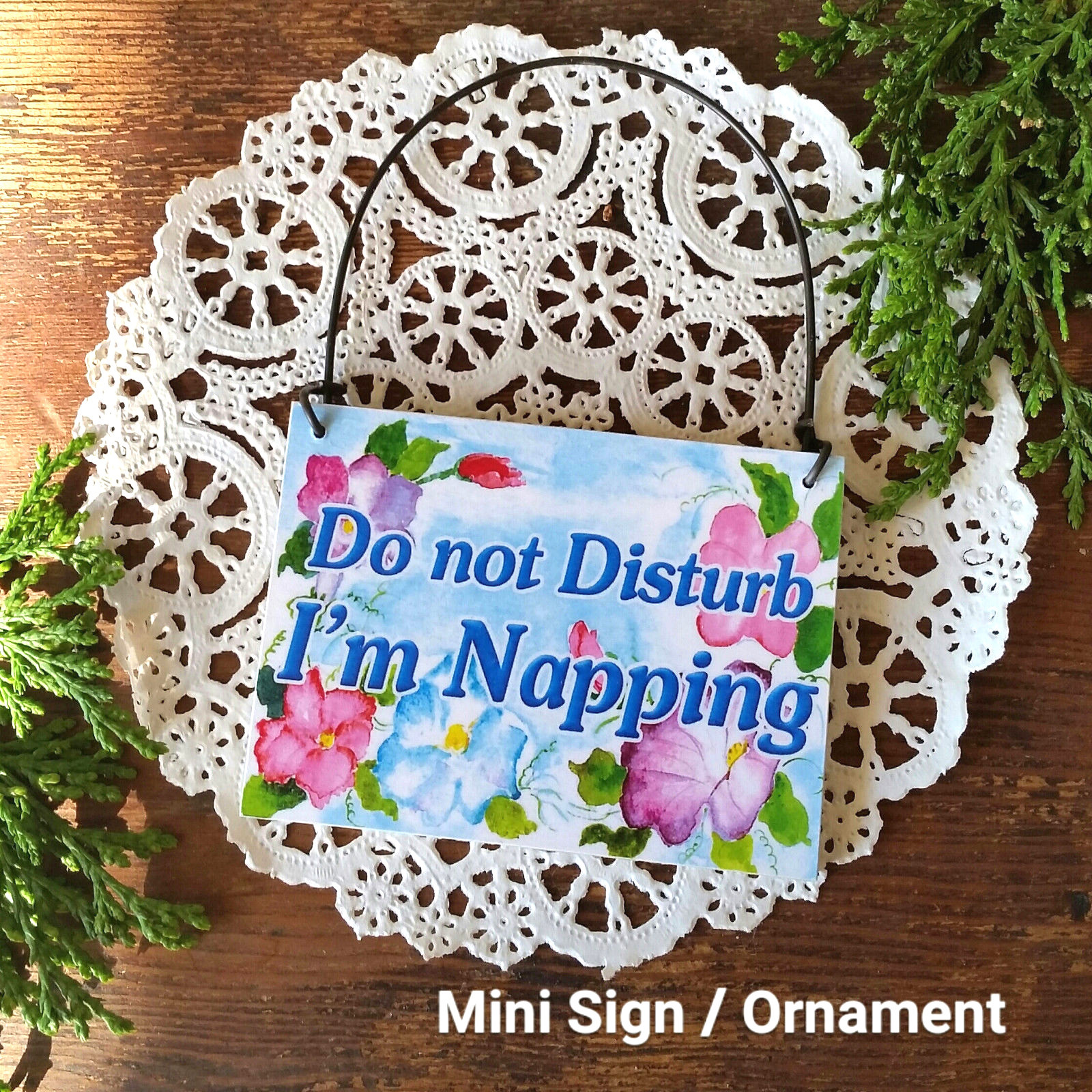 Do Not Disturb I'm Napping * Mini Sign Fits over Door Knob Ornament Gift USA New gallery