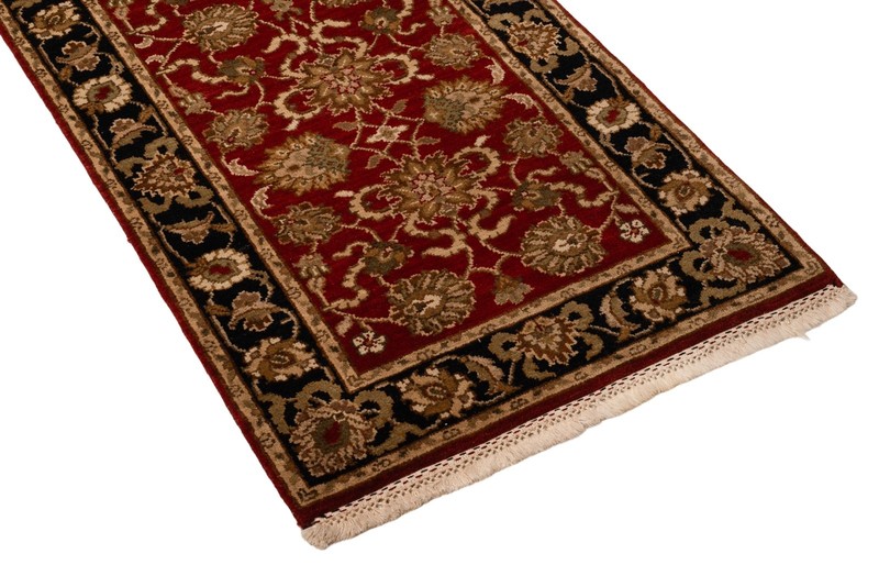 Handmade Pakistani Hand Knotted Wool Runner Rug Red Floral Hallway Carpet 98x31" gallery