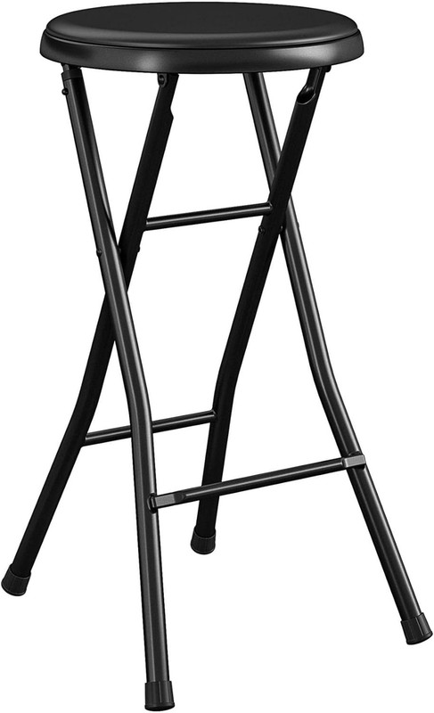 24" Vinyl Padded Folding Stool Multipurpose Great Small Spaces Double Braced gallery