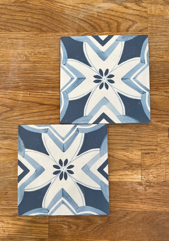4.5x4.5 Mallorca Collection Blue Pattern 1 Porcelain Floor and Wall Tile Pool gallery