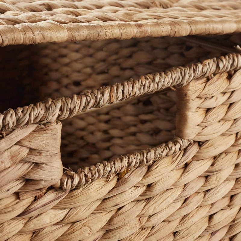 Casafield Rolling File Cabinet Storage Basket Brown Water Hyacinth Wicker Wheels gallery