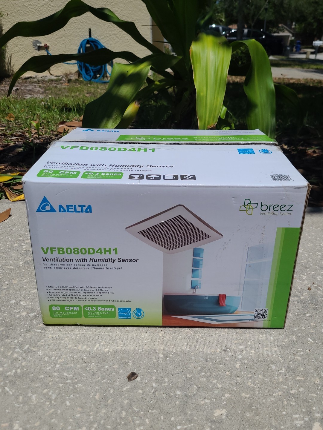 Delta Breez Ventilation System VFB080D4H1 Humidity Sensor LED Light New Open Box gallery