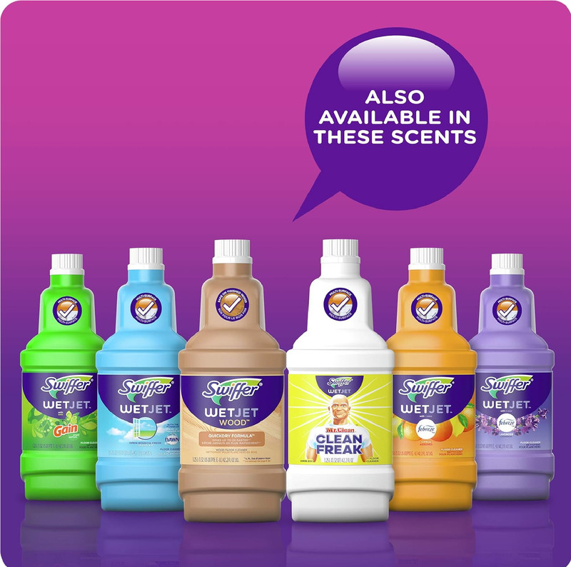 Swiffer WetJet Multi-Purpose Floor Cleaner Solution with Febreze Refill, Hardwoo gallery