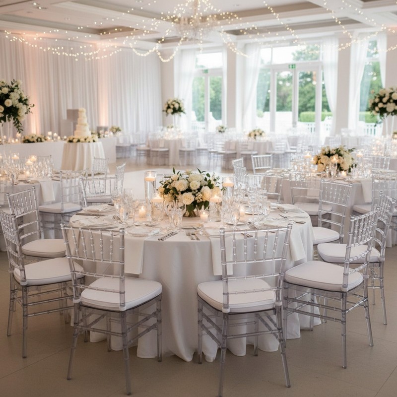 3pack Acrylic Stackable Chiavari Dining Chair, Clear Party Chair Fully Assembled gallery