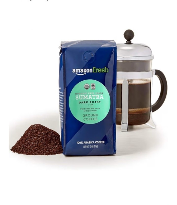 FAST FREE SHIPPING Organic Fair Trade Sumatra Ground Coffee Dark Roast 12 Ounce gallery