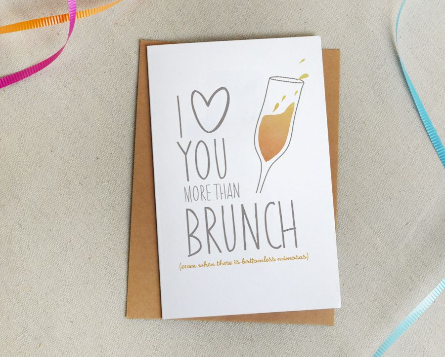 Funny Anniversary Card, More Than Brunch, I Love You, 5x7 Folded, Kraft Envelope gallery