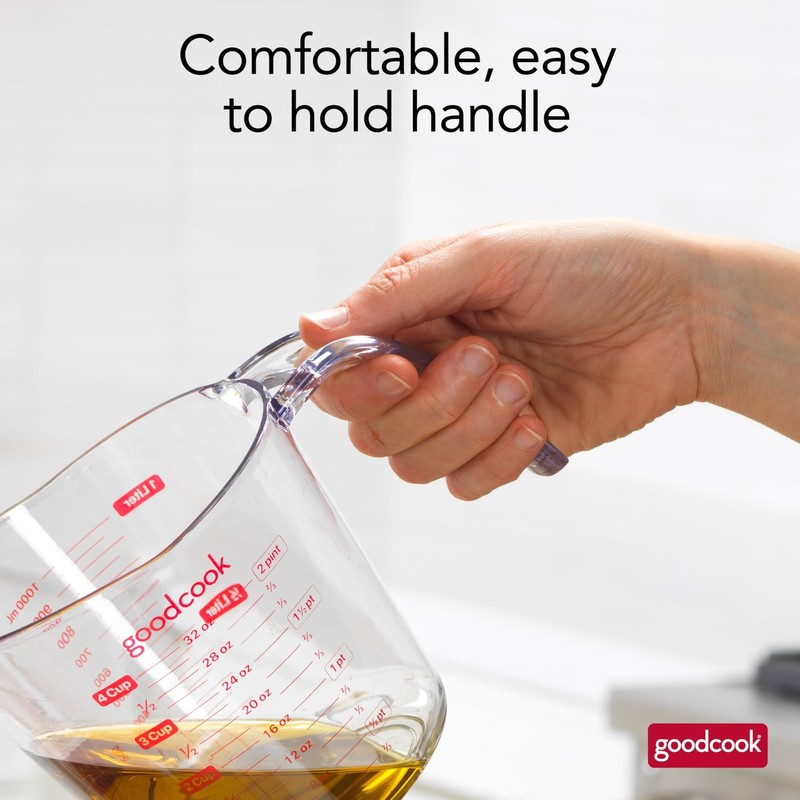 Everyday 4Cup Liquid Measuring Cup, Clear Plastic with EasytoRead Markings, T... gallery
