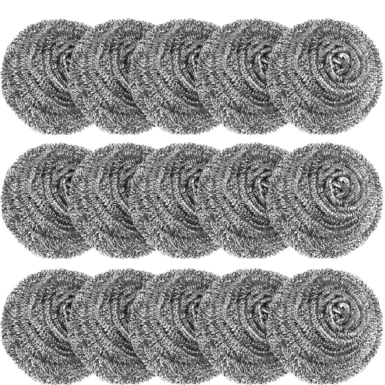 15 Pack Steel Wool Scrubber, Metal Kitchen Scrubbing Sponges, Dishwashing Sco... gallery