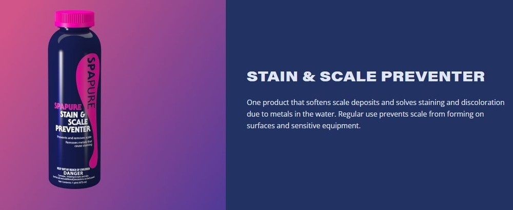 SpaPure Stain & Scale Preventer Remover Liquid Bottle 1 Pint C003249-CS40P