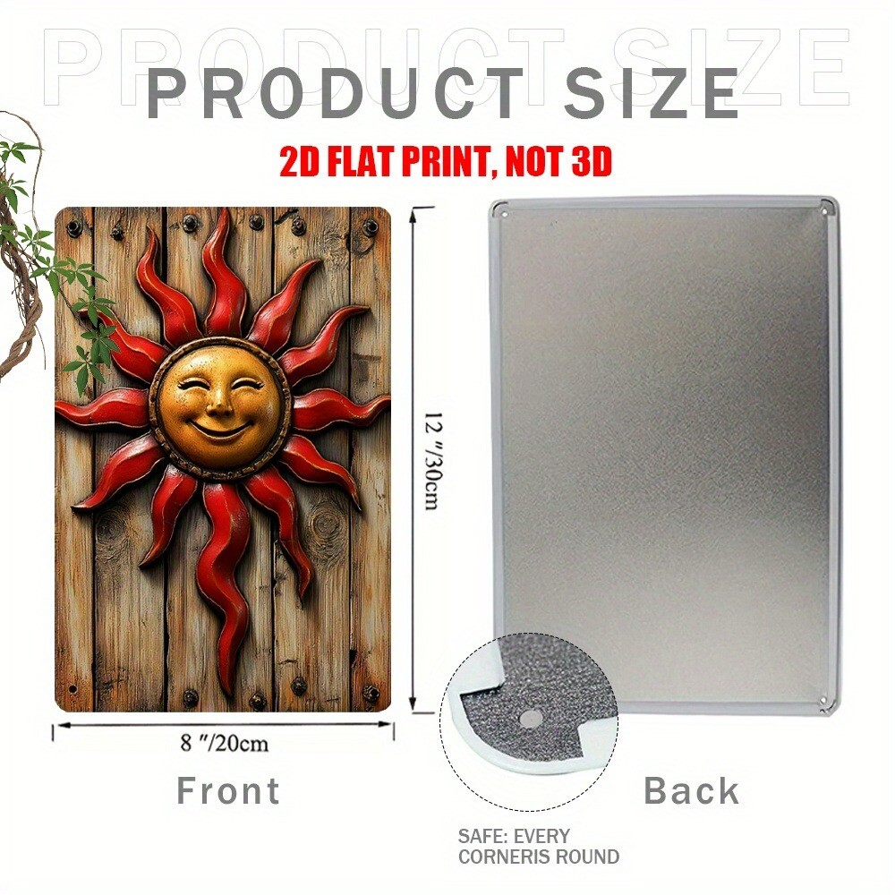 Retro Sun Metal Sign Wall Plaque Smiling Sun Indoor/Outdoor Decor Cafes Gardens gallery