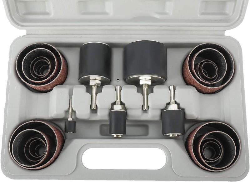 25Pc Sanding Drum Tool Set Spindle Sanding Sleeves Kit for Rotary Tools 1/2"-2" gallery