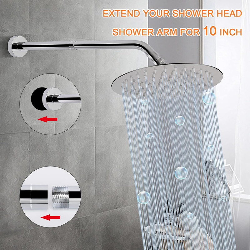 Shower Head Extension Arm, Shower Extender Water Outlet- Lowers Existing, Shower gallery