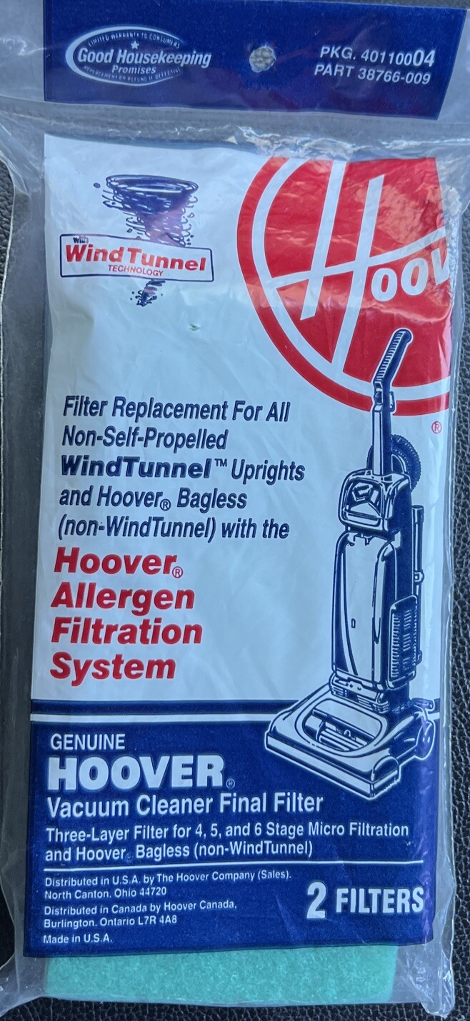 40110004 Hoover Final Filters for WindTunnel Bagless Upright #38766- 009 Pack 2 gallery