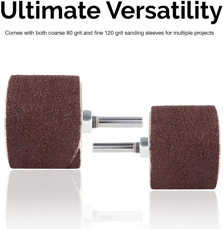 25PC 1/2" - 2" Spindle Sanding Drum Kit Sleeves Set for Drill Press Sander Paper gallery
