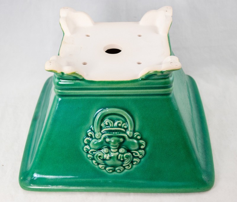 Fine Square Green Cactus & Succulent Planter, Bonsai Pot + Mesh - 10"x 10"x 6" gallery
