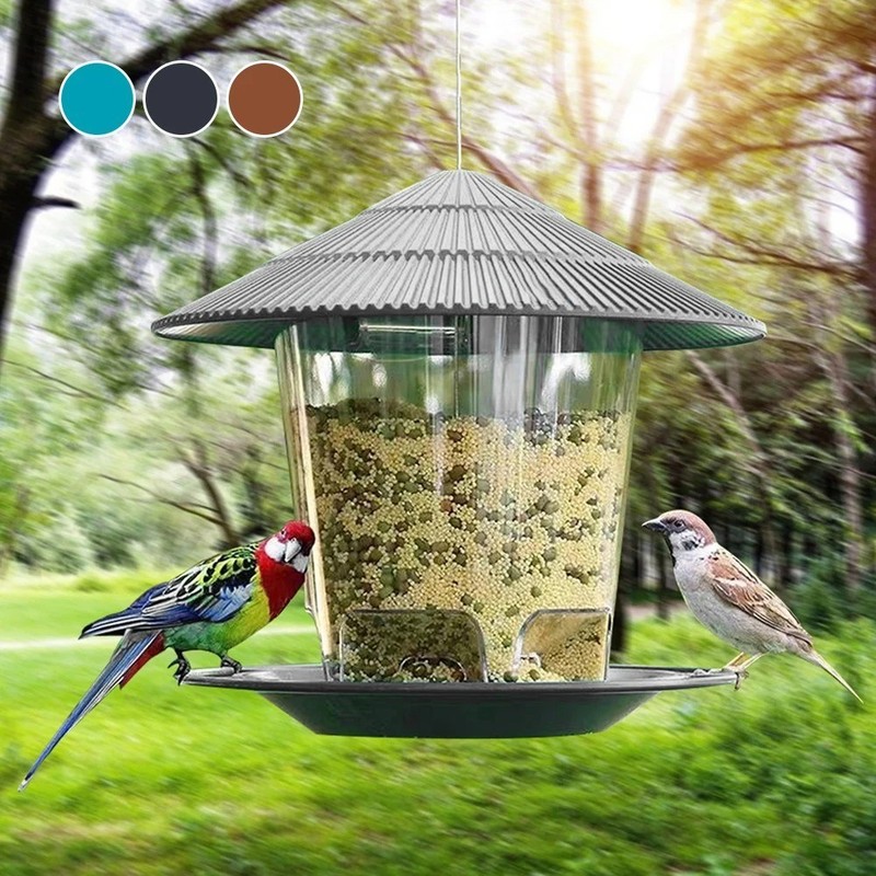 Round Hanging Bird Feeder Squirrel Proof 1000ml Large Auto-Dispense Seed Green gallery