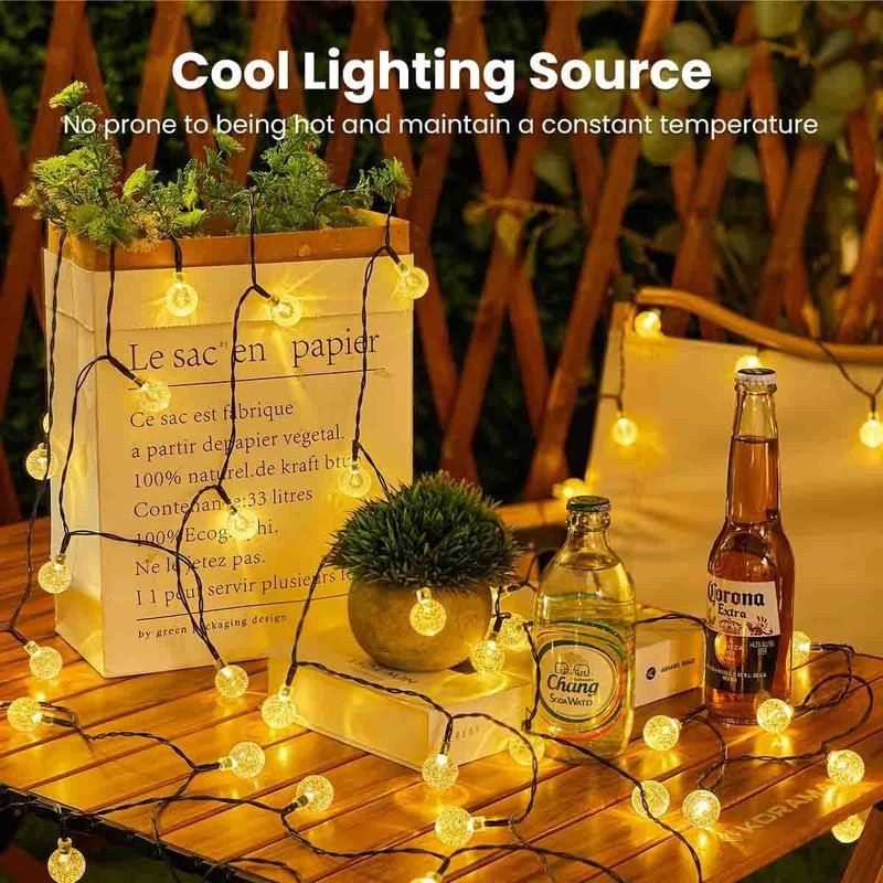 Outdoor Solar String Lights, 2 Pack 50 LED 23ft 8 Modes for Garden Yard Decor gallery