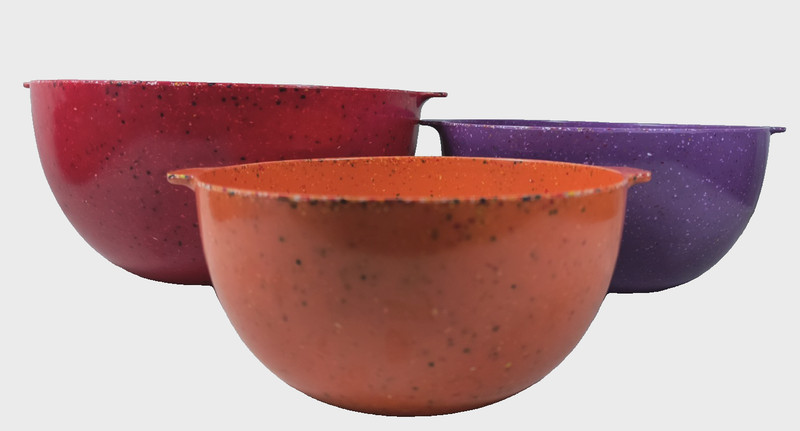 Zak! Designs Confetti Nesting Mixing Bowl Set of 3 Integrated Handles Melamine gallery