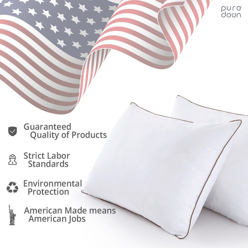 Bed Pillows Natural Grey Goose Down Feather Pillow Set of 2 gallery