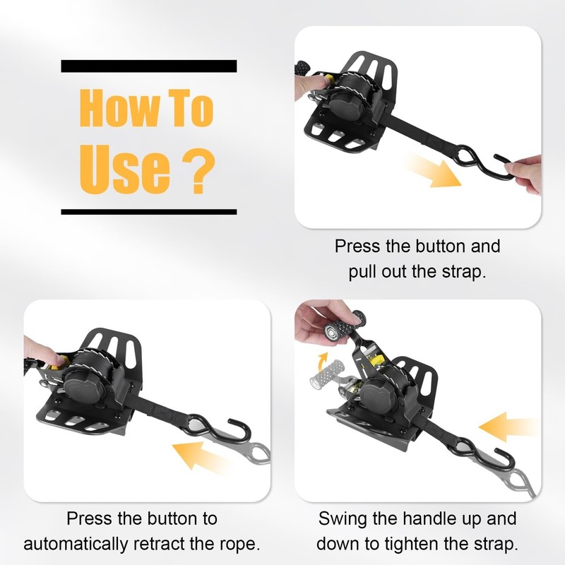 Retractable Ratchet Tie Down Straps Compatible with for 2015-2022 Chevy Color... gallery