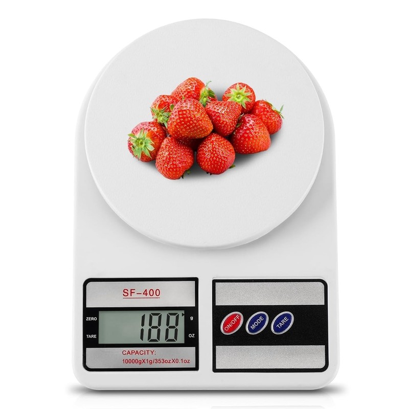 Digital Kitchen Scale with Tare Function - 22lb/10kg Capacity in Sleek Design gallery