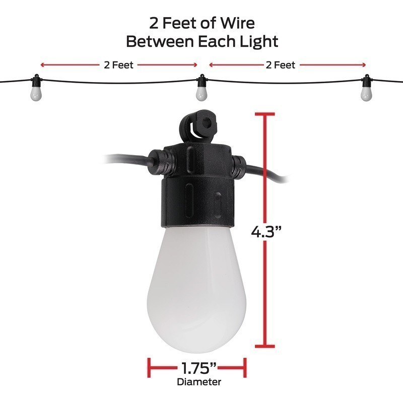 Smart Weather Resistant LED String Lights 24ft Sound Reactive RGB Control App US gallery