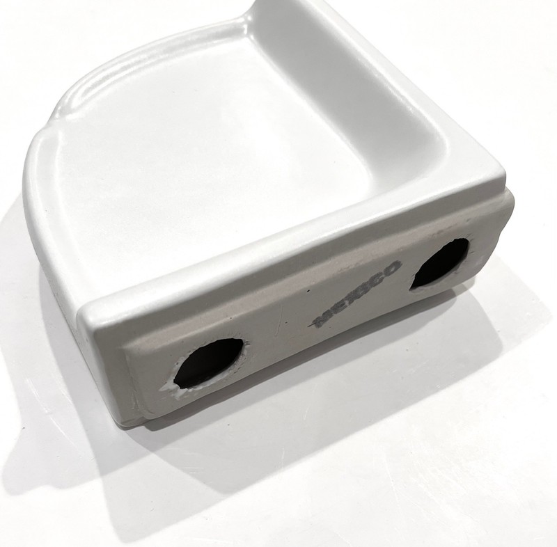 Bright White Matte Ceramic Corner Shower Shelf 0190 Medium 7.5 in White Daltile gallery