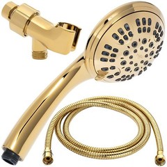 6 Function Handheld Shower Head Kit (Aqua Elegante) – Polished Brass – 1.8 GPM