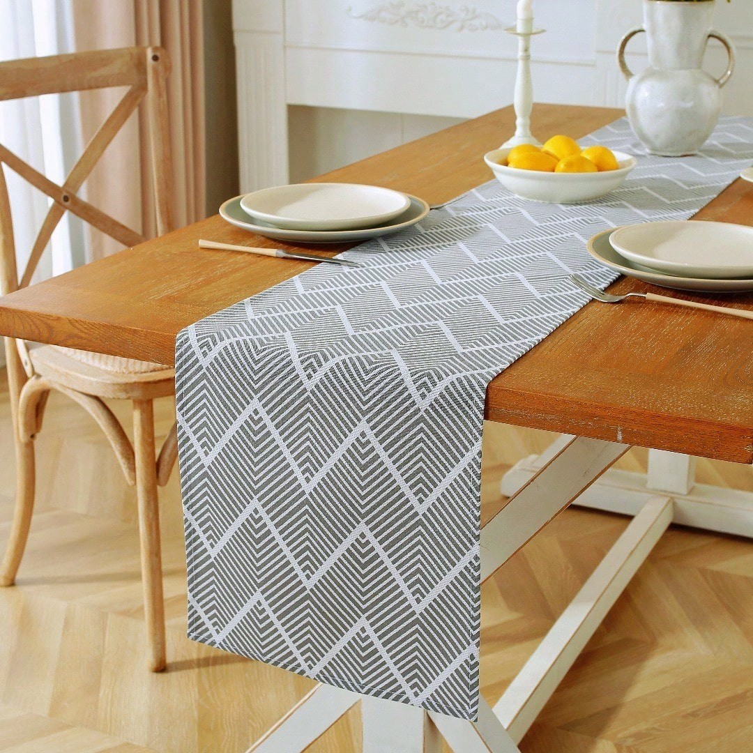 Grey Table Runner for a Modern Farmhouse 12*71 inch Boho Runner for Home Hotel gallery