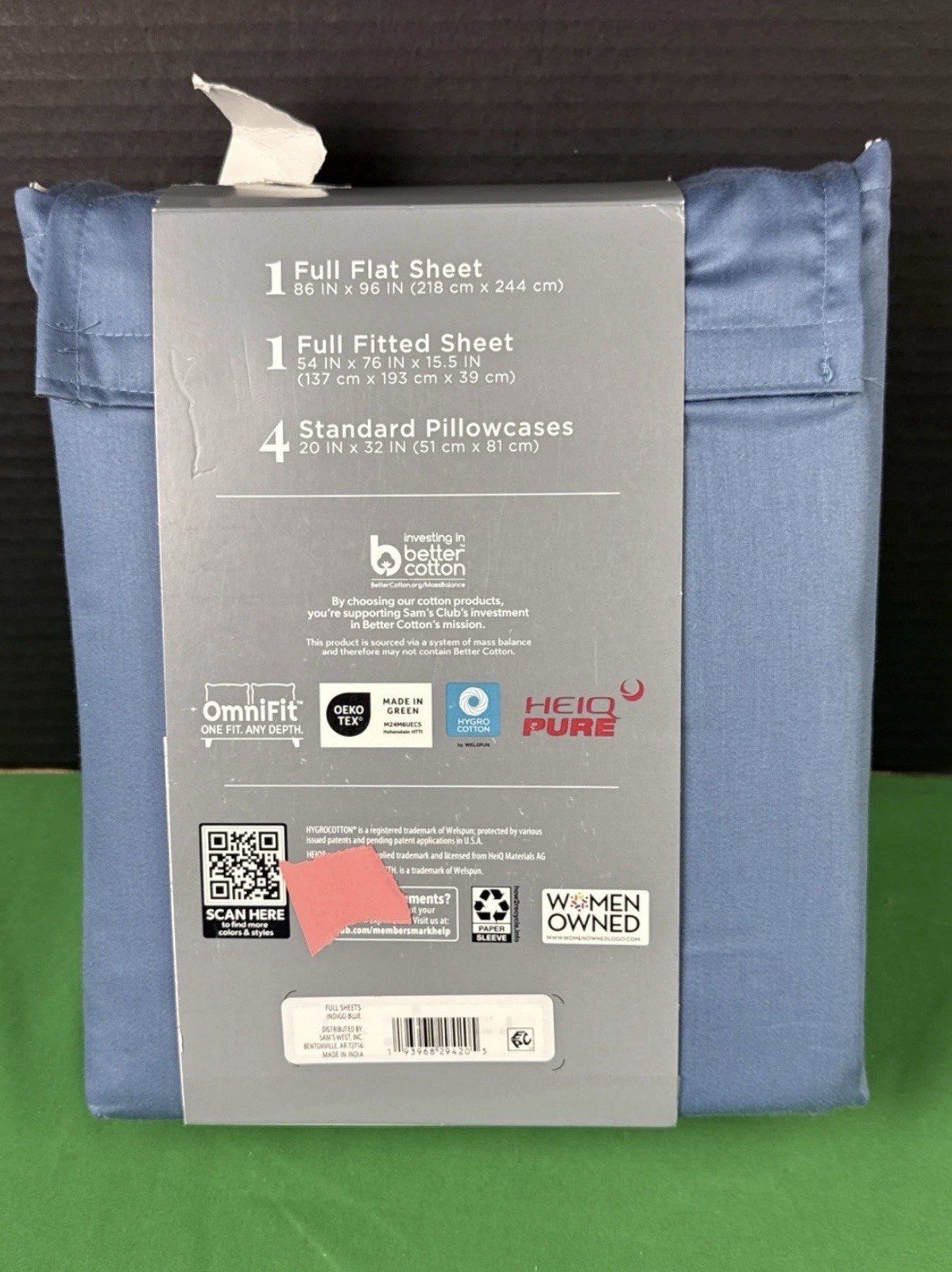 Member's Mark Performance 500 Thread Count Solid Sheet Set FULL Indigo Blue gallery