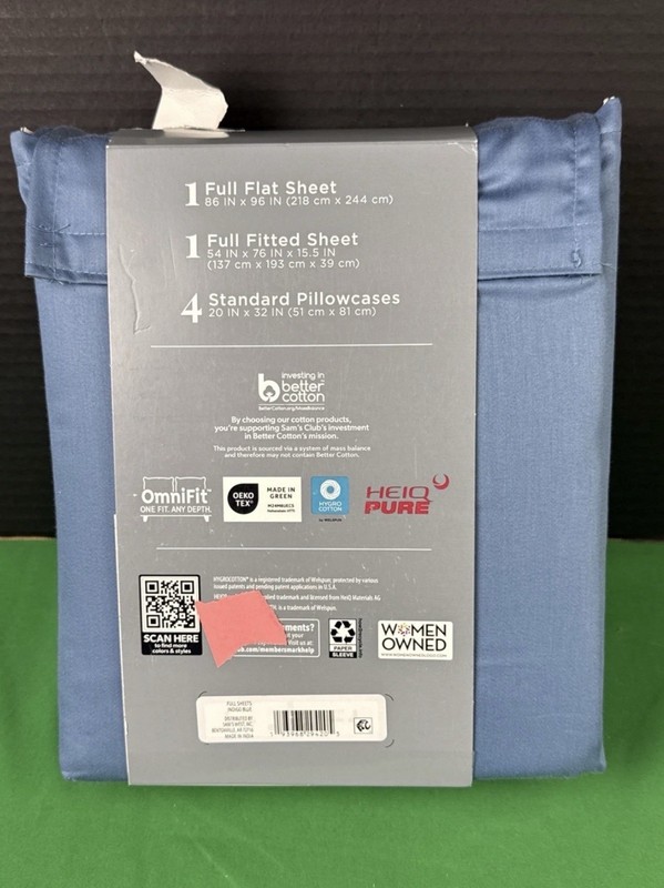 Member's Mark Performance 500 Thread Count Solid Sheet Set FULL Indigo Blue gallery
