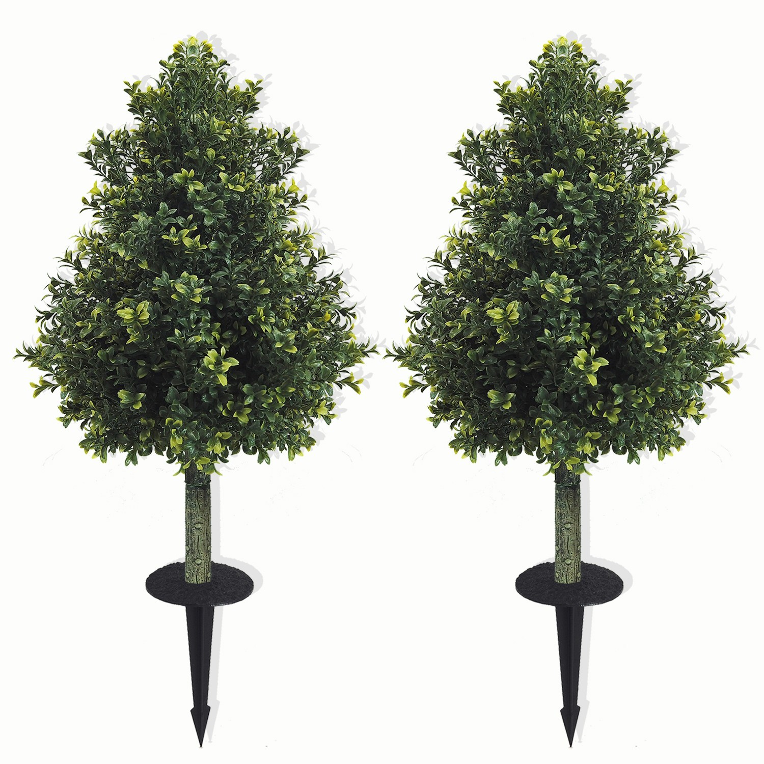 Artificial 55 cm Boxwood Pyramid with Stake Fake Plant for Yard Patio Decoration gallery