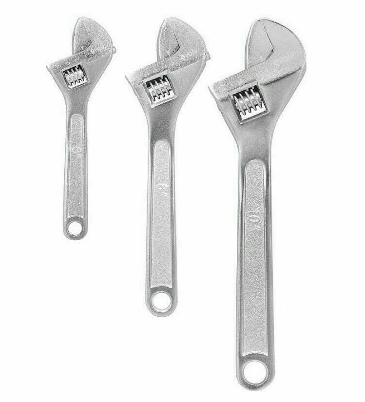 Craftsman 3 Piece Adjustable Wrench Set - 6, 8, 10 inch length (Damaged Packing) gallery